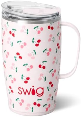 Swig Life 18oz Insulated Travel Mug with Handle & Lid, Cherry Pie by SwigLife