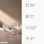 MIAMIO - Coffee Glasses/Double-Walled Glasses Set (2x6oz) - Lagoa (Clear) - Image 7