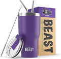 Beast 30 oz Tumbler Stainless Steel Vacuum Insulated Coffee Ice Cup Double Wall Travel Flask (Purple) by GreensSteel