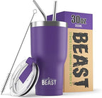 Beast 30 oz Tumbler Stainless Steel Vacuum Insulated Coffee Ice Cup Double Wall Travel Flask (Purple) by GreensSteel