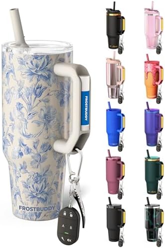 Frost Buddy Thicc Buddy 40oz Tumbler - Spill-Proof Flip Lid (Blue Floral) by FrostBuddy