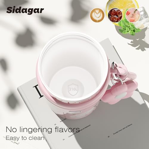 24 oz Ceramic Lined Insulated Stainless Steel Tumbler, Floral Pink - Image 6