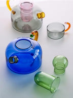 Glass Teapot Stovetop 13 OZ/400ml, Tea Pot with Removable Infuser, Colorful Clear Tea Kettle, Teapot Blooming and Loose Leaf Tea Maker Tea Brewer for Camping, Travel (Tea Pot-Pink) - Image 4