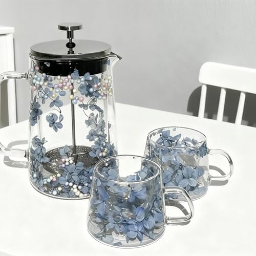 650ML with Thermal Insulation for Coffee Dried Flower Use Coffee Maker Premium Glass & Metal Press - Image 2