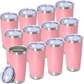20oz Tumbler Insulated Tumblers Vacuum Coffee Mug with Lid Pink 12Pack by Unknown