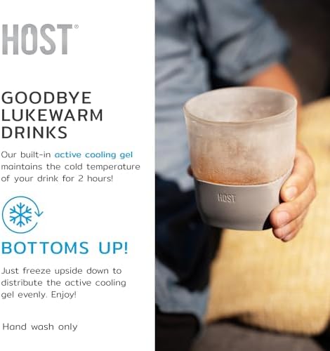 Host Glass Freeze Whiskey Cooling Glasses, Double Wall Glass Cups, Drink Tumblers for Whiskey Tumblers, Insulated Cup Drinkware, 9oz Glass Set of 2 - Image 4