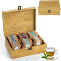 Tea Organizer Box Food Safe Chemical Free Bamboo Storage Chest Tall, Adjustable Cubbies (6-Slot 11" x 8.1" x 4.2" Blank) by ZenEarthInspired
