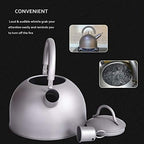 iBasingo 2L/ 67oz Titanium Whistling Tea Kettle for Gas Stove Ultralight Water Jug Outdoor Big Capacity Teapot Water Bottle with Folding Handle and Warning Buzzer for Camping Home Kitchen Ti3097D - Image 6