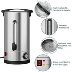 70-Cup Commercial Coffee Urn – 10l Large Stainless Steel Electric Coffee Maker with Double-Wall Insulation and Filter Basket – Suitable for Buffets, Catering, Parties, Weddings, and Business Events - Image 5