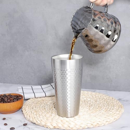 Beasea Stainless Steel Cups 19 oz, 8 Pack Large 18.6oz 550ml Stainless Steel Drinking Cups Water Tumbler Stackable Double Wall Insulated Individual Metal Pint Glasses Tin for Home Party Camping - Image 6