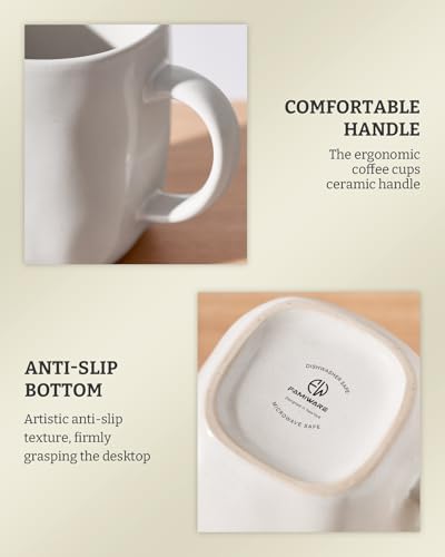famiware Coffee Mugs Set of 4, Ocean Square 13oz Coffee Cup Set with Handle - Image 7