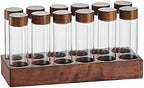 Single Dose Coffee Bean Storage Tubes Coffee Bean Cellar Wooden Display Stand and Funnel Espresso Accessories by Unknown