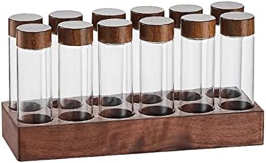 Single Dose Coffee Bean Storage Tubes Coffee Bean Cellar Wooden Display Stand and Funnel Espresso Accessories by Unknown