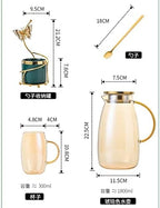 Water Utensils Cold Kettle Set Living Room Glass with Water Cup Nordic Family Hospitality Tea Cup Tea Set Storage (Color : A Size : 4-cup set) - Image 4