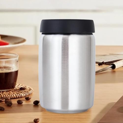 Coffee Bean Jar Airtight Storage Stainless Steel Vacuum Sealed Canister Manual Seal Versatile Design Suitable for Home Use Office, 1200ml - Image 5