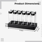 12 Pcs Coffee Bean Cellars Set, Clear Glass Single Dose Coffee Bean Vaults with One Way Exhaust Gate, Espresso Bean Storage, Wooden Display Stand, Silicone Funnel for Kitchen Counter - Image 5