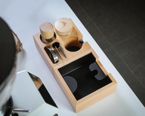 58mm Barista Kit Espresso Tools Set – Dosing Funnel, 2 Filter Screens, Distribution Tool, Self-Leveling Tamper, Tamp Station & Knock Box for ECM, Gaggia, Quick Mill, Oracle Jet & Rocket - Image 2