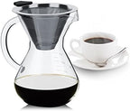 Pour Over Glass Coffee Maker, 13oz Borosilicate Glass Carafe by Tomotato