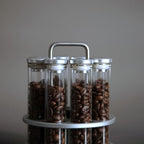 MADBALL 8 Single Dose Espresso Bean Cellars With Rotatable Display Rack And Funnel Set, Coffee Beans Storage Glass Tube Vial Vault with One-Way Exhaust Valve - Image 2