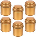 6pcs Double Lids Tea Tin Canisters Set Metal Airtight Storage Jars for Loose Leaf Tea Small Portable Kitchen Food Containers Matte Pink Gold by SAFIGLE