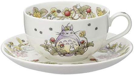 Noritake T97285A/4660-3 My Neighbor Totoro Milk Tea Cup & Saucer, 11.8 fl oz (325 cc), Snake Strawberry Version, Microwave Safe, 1 Guest, Bone China by Noritake