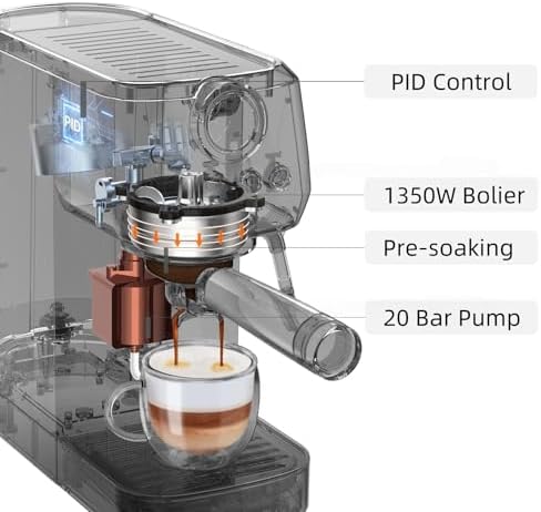 MAttinata 1663L Espresso Machine 20 Bar, 10mm Steam Wand for Milk Frother - Image 6