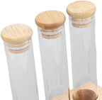 Yosoo Health Gear Coffee Bean Jars Canisters, Glass Coffee Storage Containers with Wood Base, Airtight Single Dose Bean Storage Tubes, Espresso Cellars with Stand (5 Hole) - Image 5