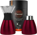 asobu Insulated Pour Over Coffee Maker (32 oz.) Double-Wall Vacuum, Stainless-Steel Filter and Take on the Go Carafe (Burgundy) by Asobu