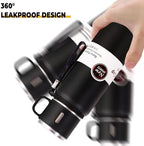 1500ml Double wall vacuum Leakproof stainless steel wide mouth insulated water bottle,tea tumbler with tea strainer infuser basket,cup and lid; travel coffee thermoses hot drinks,cold thermal flask - Image 7