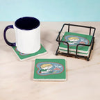 CafePress Play Doh: Let's Play Tumbled Stone - Set of 4 Coasters Set of 4 w/Holder - Image 3