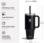 Hydro Flask 40 Oz Travel Tumbler with Handle, Lid and Straw - Insulated Stainless Steel in 40 Oz Reef Pink - Image 3