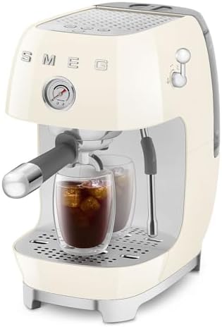 Smeg ECF03 Made in Italy Retro Espresso Machine with Cold Brew, 15 Bar Pump, Thermoblock Heating, Steam Wand, Adjustable Temperature, 47 oz Water Tank- (Cream) - Image 2