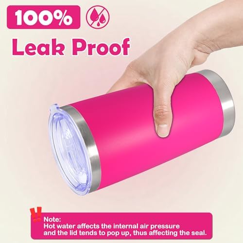 20oz Tumbler Stainless Steel Tumbler Coffee Tumbler with Lid Hot Pink, 4P - Image 6