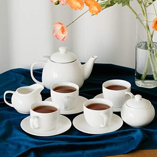 BTaT Royal Tea Set - 4 Porcelain Tea Cups (8oz), Pot (32oz), Creamer & Sugar Set - Image 6