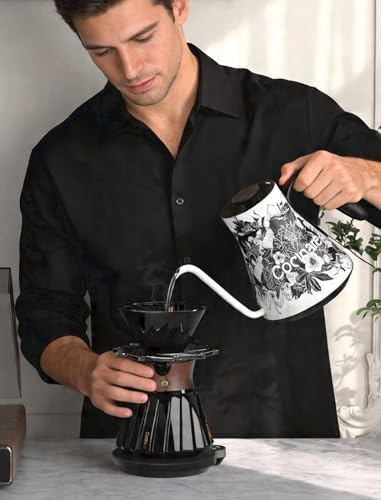 Cocinare Blossom Gooseneck Electric Kettle & Pour Over Coffee Set, ±0.5°F Temperature Control, 1500W 0.9L Kettle, Coffee Dripper, 550 ml / 18.6 oz Server & 2 Tasting Cups - Image 3