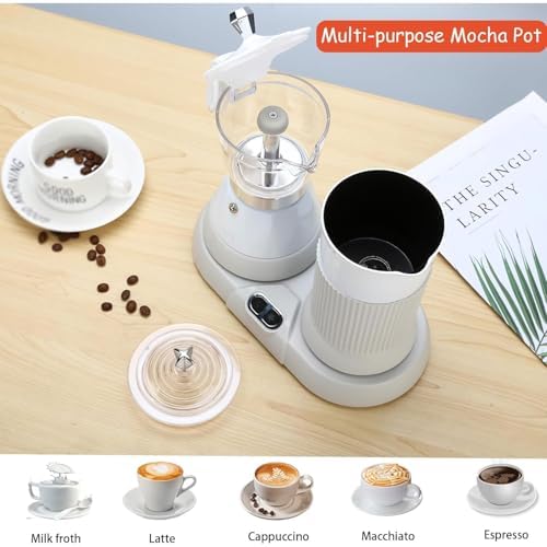 Smart Household Coffee Maker, With Milk Frother&Steamer, Electric Moka Pot&Milk Foaming Machine Dual Use, for Home & Office - Image 2