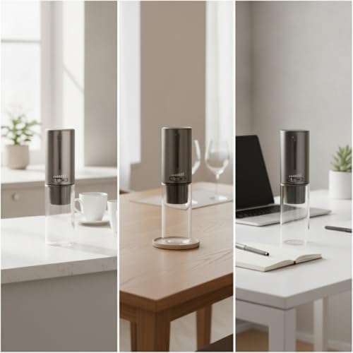 Yajuyi Manual Coffee Maker with Glass Carafe | Compact Vertical Design, Maker with Glass Chamber, Slow Extraction, for Home - Image 2