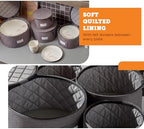 storageLAB 4-Piece Quilted China Plate Storage Set | Felt Dividers | Gray - Image 5