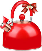 V&L 2.6 Qt Red Whistling Tea Kettle for Stovetop by Unknown