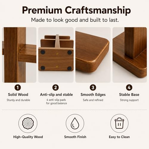 Coffee Mug Holder for Countertop, Wooden Coffee Mug Display Shelf - Image 5