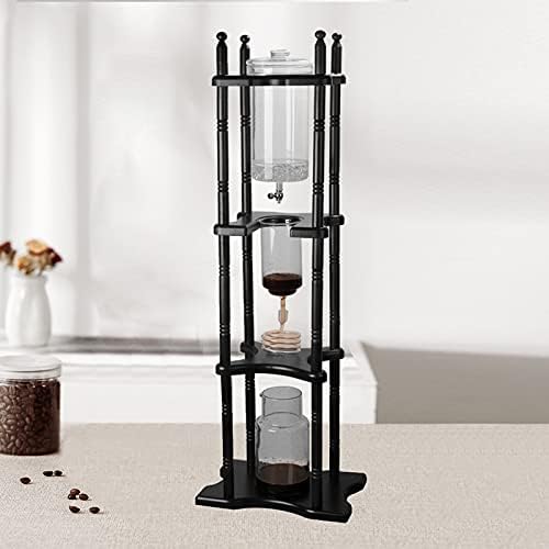 DNYSYSJ Iced Drip Coffee Maker,Cold Brew Drip Tower Iced Coffee Maker Glass Wooden Stand 2500ml 11.02x9.65x45.28inch Brown (Brown 2500ml) - Image 2