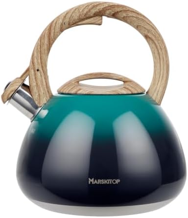 MARSKITOP Tea Kettle Stovetop, 2.6 Quart Whistling Teapot, Green by MARSKITOP