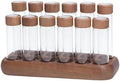 12 Pieces Coffee Bean Storage Tube Airtight Glass Container with Wooden Stand and Sealed Lid Single Dose Organization Suitable for Pantry Countertop, 6 Short and 6 Long by Unknown