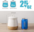 Ceramic Food Storage Jars,25 Oz Porcelain Kitchen Canisters with Airtight Lids Set of 3,Flour Containers for Countertop,Farmhouse Decor Serving Ground Coffee,Tea,Sugar,Pasta and Rice,White＆Yellow - Image 4