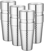 Beasea Stainless Steel Cups 19 oz, 8 Pack Large 18.6oz 550ml Stainless Steel Tumbler Stackable Double Wall Insulated Metal Drinking Glasses for Home Restaurant Office Party Camping by Beasea