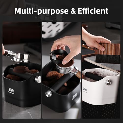 Bincoo Espresso Knock Box -1.2L(15 Cups) Knock Box, Barista Style Coffee Knock Box for Grounds with Removable Shock-Absorbent Knock Bar and Anti-Slip Base, Durable Espresso Accessories.Black - Image 3