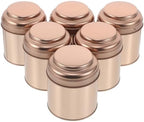 Tofficu 6pcs round Airtight Tea Jar Tinplate Canister for Coffee Spices by Tofficu