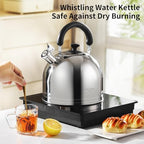 Whistling Tea Kettle, 3.17 Quart/3L Stainless Steel Tea Pot, Stove Top Tea Kettle，Induction Teakettle with Anti-Heat Handle (Mirror Polish) - Image 6