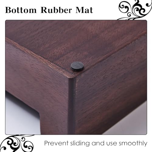 Wooden Espresso Knockout Box, 58mm Espresso Storage Box, Suitable For Storing 58mm Espresso Mashers, Dispensers, Natural Walnut Wood Masher Base (coffee) - Image 4