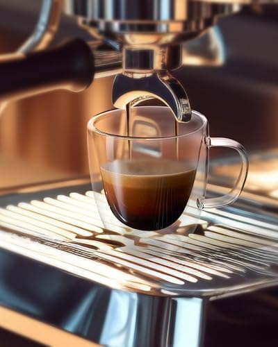 BSDPRFE 13.5 Oz Double Walled Glass Coffee Mugs with Handle Espresso Shot Glasses,Double Wall Insulated Espresso Mugs,Tazas de Cafe Expreso,Microwave Dishwasher Safe,Suit for Espresso Machine Set of 2 - Image 4